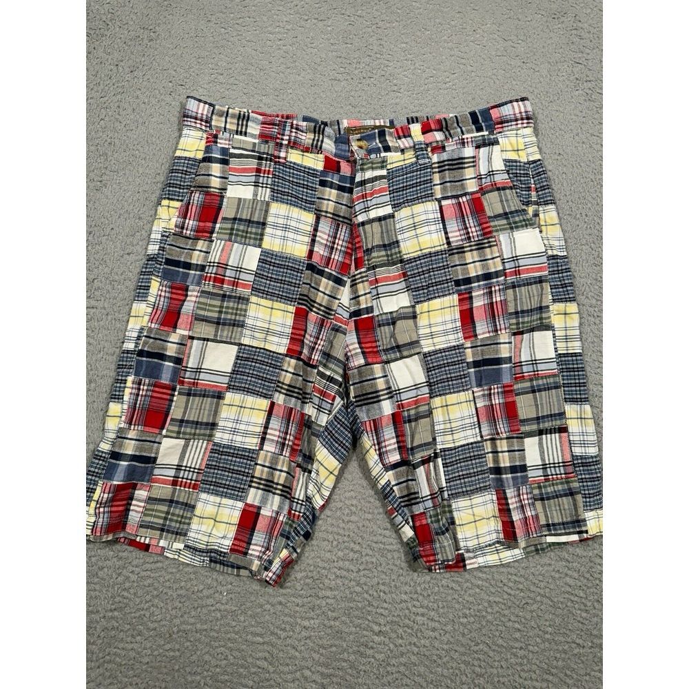 Sigfried‎ Vintage Mens Shorts Size 36 100% Cotton Red Blue Green Patchwork Plaid